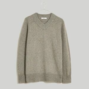 Madewell Slate V-neck Regenerative Wool Sweater Sz M NWT